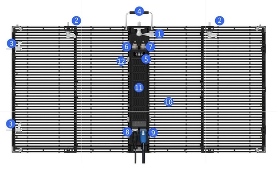 3840Hz SMD1921 glass Window LED Display Transparent Waterproof IP65